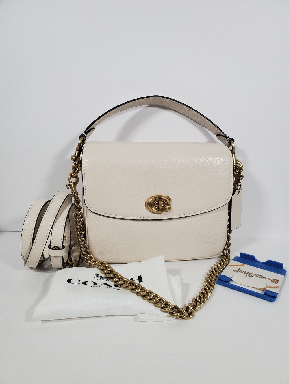 Coach Cassie Pebble Leather 3 Straps Small Top Handle Crossbody Bag NWT